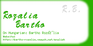 rozalia bartho business card